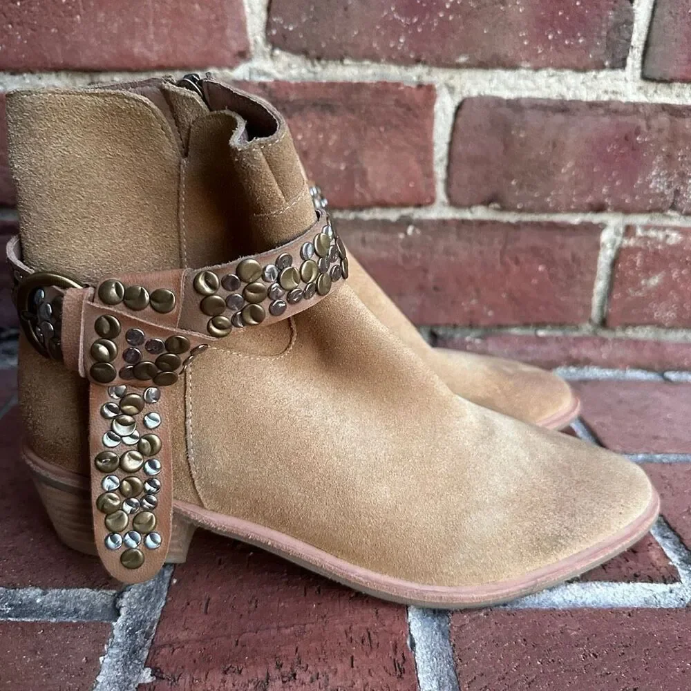 Antelope $239 Demi Leather Ankle Boots Western Zip Womens EU 38 US 7.5-8 NEW